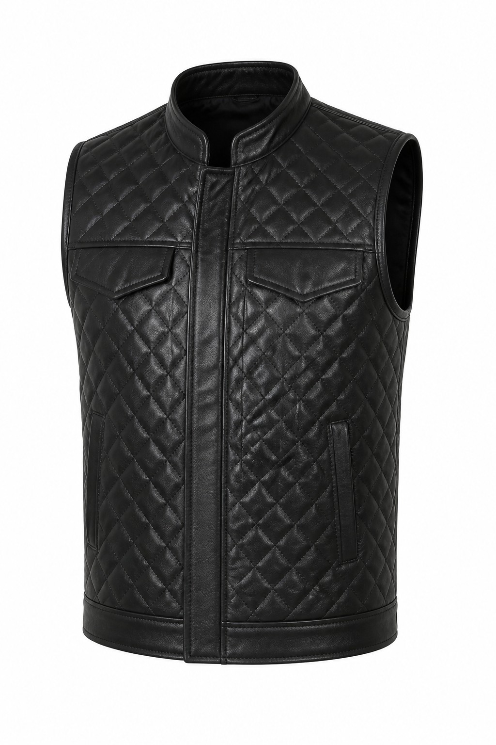 Heavy Biker Quilted Leather Club Vest
